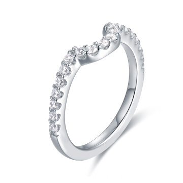White Moissanite Diamond Gold Ring Wedding Ring